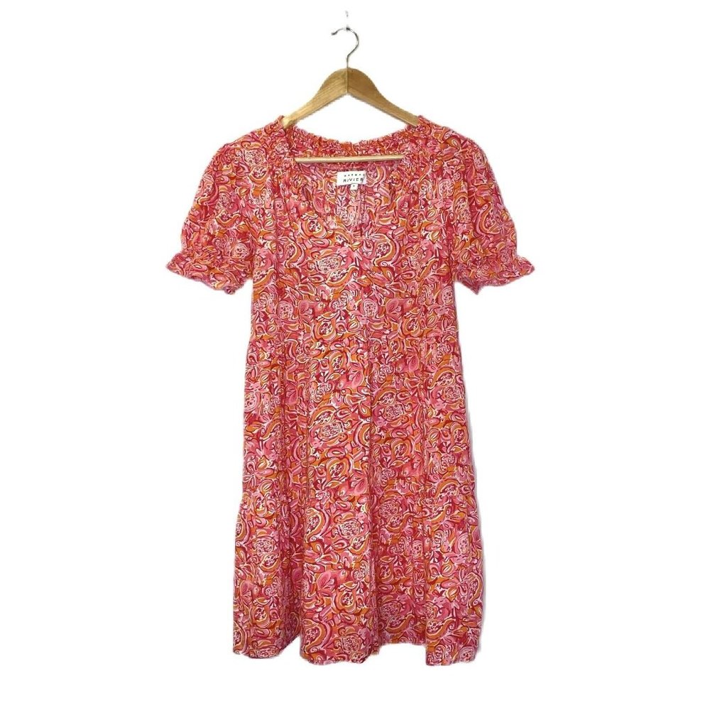 Margaux Riviera Dress Pink Floral Puff Sleeve Boho Dress